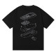 Summer casual logo print Unisex Cotton short sleeved T-shirt Black 1025