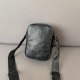 Original Genuine leather Print Camera bag black 14cmx 20cm
