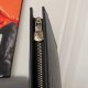 Men's Original Genuine leather Zipper Clutch bag Black 27cmx 21cm