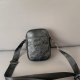 Original Genuine leather Print Camera bag black 14cmx 20cm