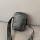 Original Genuine leather Print Camera bag Black 18cmx 16 cm