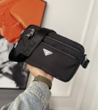 Men's Original Canvas shoulder crossbody bag Black 27cmx16cm