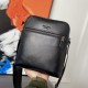 Men's Original Genuine leather Messenger Bag black 24cm x 27cm