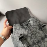 Unisex Original Genuine leather Flap Mountaineering bag black 26cm x40cm