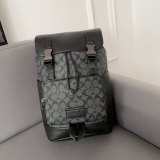 Unisex Original Genuine leather Flap Mountaineering bag black 26cm x40cm