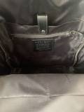 Unisex Original Genuine leather Signature Print  Large capacity Backpack Black 30cm x 40cm