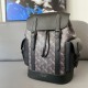 Unisex Original Genuine leather Prints Flap Mountaineering bag black 40cm x30cm
