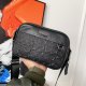 Men's Original Genuine leather Shoulder bag black 15cm x 23cm