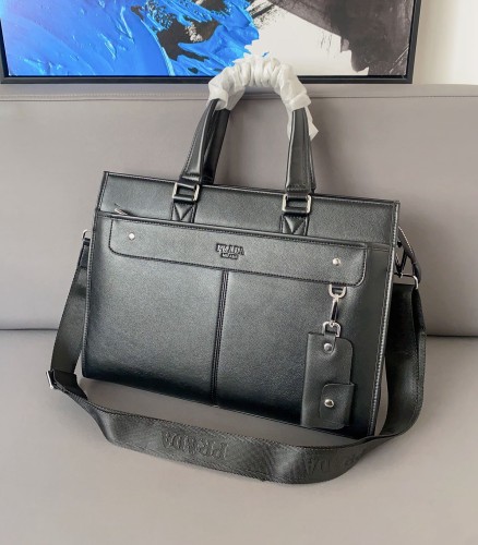 Men's Original Genuine leather Briefcase Black 29cmx39cm