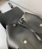 Unisex Original Genuine leather Flap Mountaineering bag black 40cm x30cm