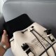 Men's Original Genuine leather Flap Backpack Off white 40cm x26cm