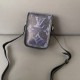 Unisex Original Genuine leather Messenger Bag Purple 18cmx 13cm