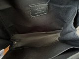 Unisex Original Genuine Soft Trunk leather Crocodile print Shoulder Bag Black 15cmx21cm