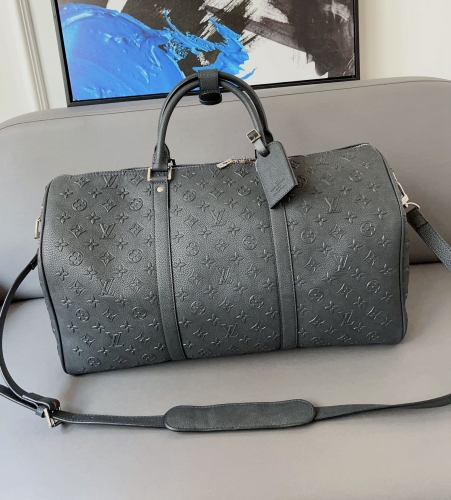 Original Genuine keepall leather Travel bag black 50cmx28cm