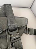 women's Original Genuine leather Oblique Saddle Bag black 20cmx 27cm