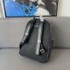 Men's Original Genuine leather Embossed backpack Black 39cmx29cm