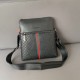 Men's Original Genuine leather Shoulder bag Black 26cmx28cm