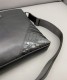 Men's Original Genuine leather Shoulder bag Black 25cmx27cm