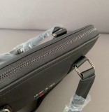Men's Original Genuine leather Embossing Briefcase Black30cmx29cm