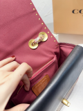 women's Genuine leather Chain Bag WITH RIVETS  25cm