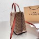 women's Genuine leather Handbag SIGNATURE Brown 24cm×22cm