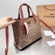 women's Genuine leather Handbag Brown SIGNATURE 24cm×22cm