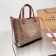 women's Genuine leather Handbag Brown SIGNATURE 24cm×22cm