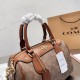 women's Original Bennett Pillow Bag WITH HORSE AND CARRIAGE PRINT Brown 25cm