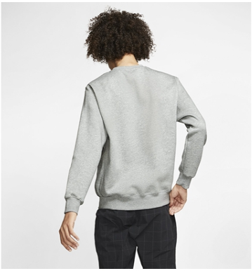 Autumn and Winter casual logo Embroidery Men's Warm Padded Crew neck sweatshirt Grey BV2663-063