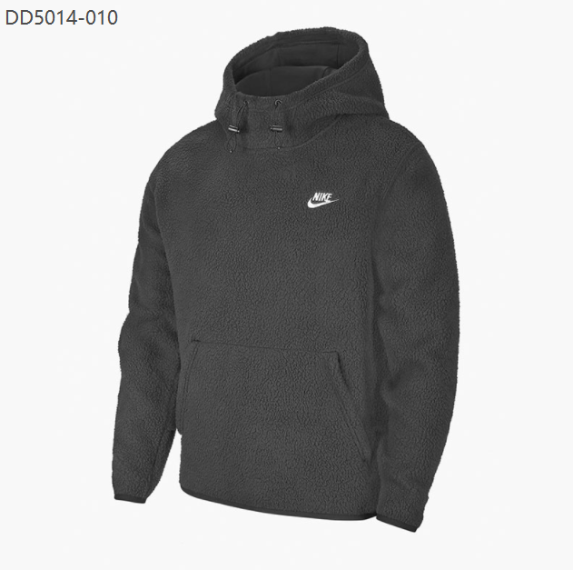 NIKE Autumn and Winter casual logo Embroidery Men's Warm Hoodie black ...