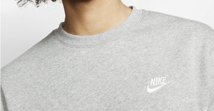 NIKE Autumn and Winter casual logo Embroidery Men's Warm Padded Crew ...