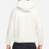Autumn and Winter casual logo Embroidery Men's Warm Hoodie White DD5014-072