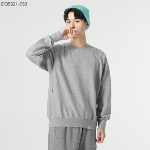 Spring casual logo Embroidery Men's Long sleeve Crew neck sweatshirt Grey DQ5821-063