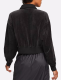 Spring casual logo Embroidery women's Half zip lapel Corduroy sweatshirt black DQ5939-010