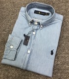 adult Men's Regular-Fit Long-Sleeve mens casual denim shirt dark Multicolor H830