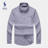 adult Men's Regular-Fit Long-Sleeve mens casual polo thickened oxford shirt light Multicolor H845#