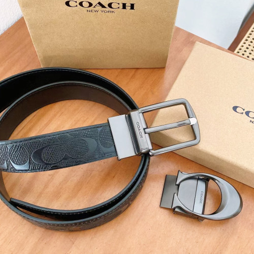 genuine leather slide buckle belt embossing process (gift with box) women's 2.8cm