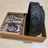 genuine leather slide buckle belt embossing process (gift with box) women's 2.8cm