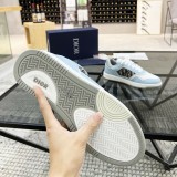 B27 Low Light Blue White and Dior Gray Smooth Calfskin with Beige and Black Dior Oblique Jacquard