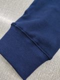 Men's casual 100% cotton Little Bear Print High Quality Long sleevePullover Tops Casual Round Neck Sweatshirt blu