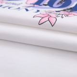 Sakura pattern 23SS adult 100% Cotton casual Print short sleeved Crewneck t shirt Tees Clothing oversized white