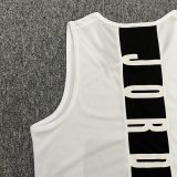adult Print casual Sports Basketball Tank Top White