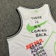 adult Earth Print casual Sports Basketball Tank Top White