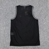 adult Hollowed out embroidery casual Sports Basketball Tank Top black
