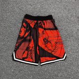 adult Mens Print Drawstring Basketball Casual Shorts With pockets red