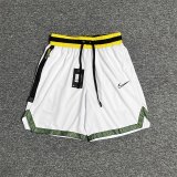 adult Mens Embroidery Drawstring Basketball Casual Shorts With pockets White