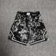 adult Mens Jacquard Drawstring Basketball Casual Shorts Black White