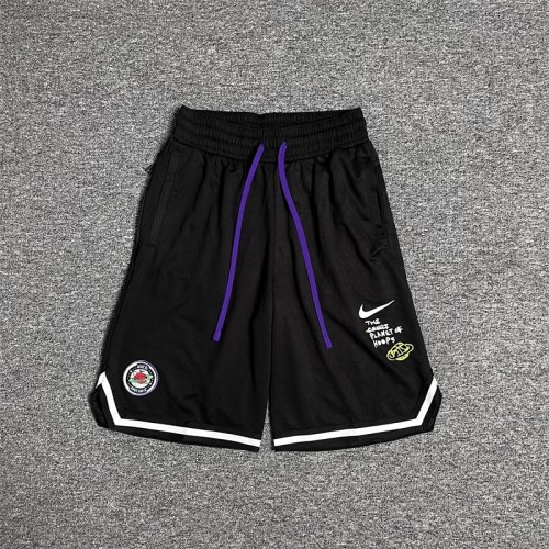adult Mens Embroidery Drawstring Basketball Casual Shorts With pockets Black