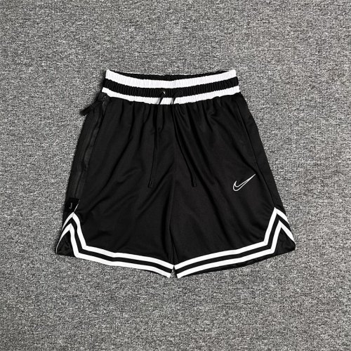 adult Mens Embroidery Drawstring Basketball Casual Shorts With pockets black