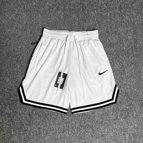 adult Mens Embroidery Drawstring Basketball Casual Shorts With pockets White